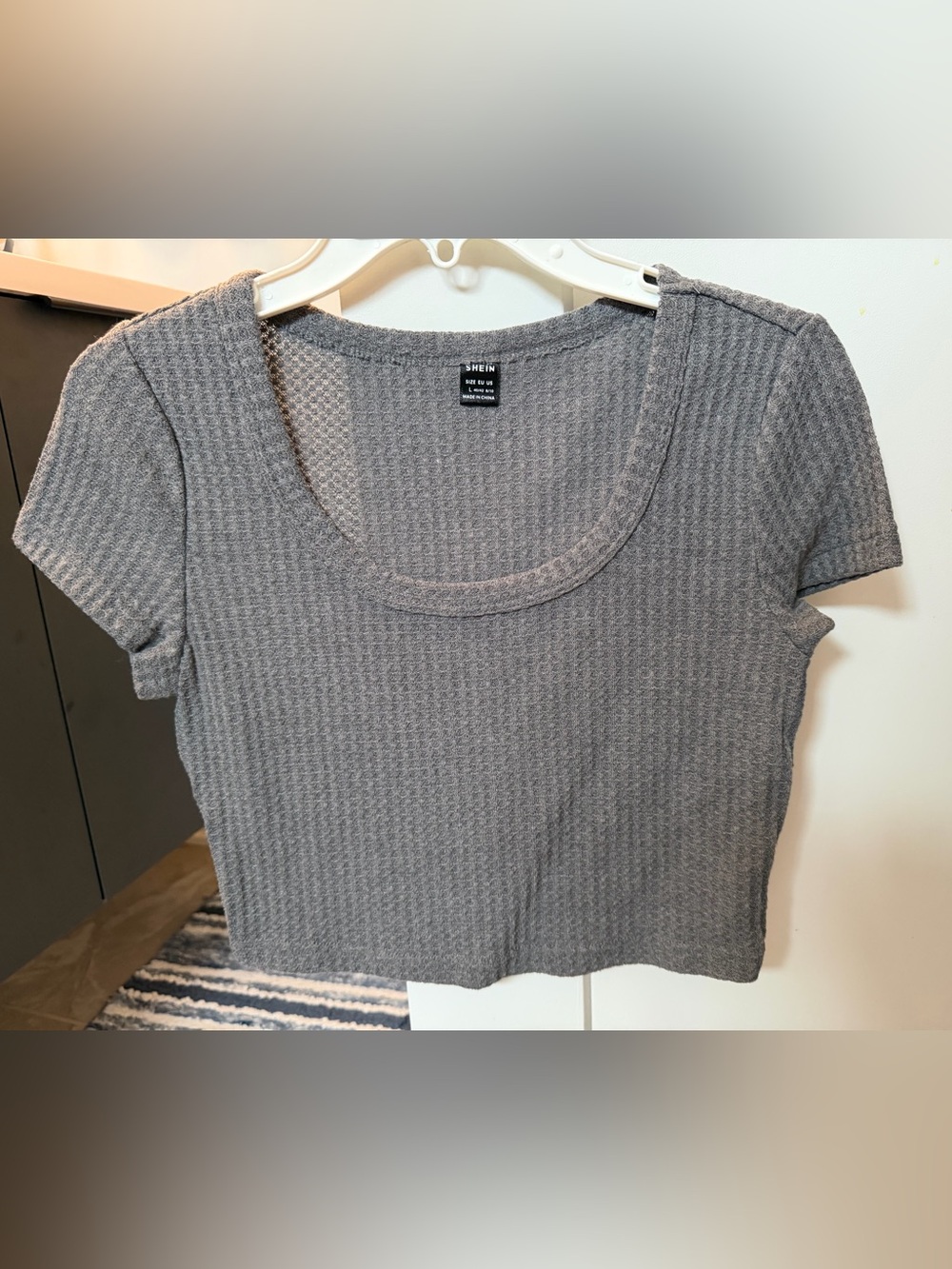 SHEIN Gray Waffle Knit crop top